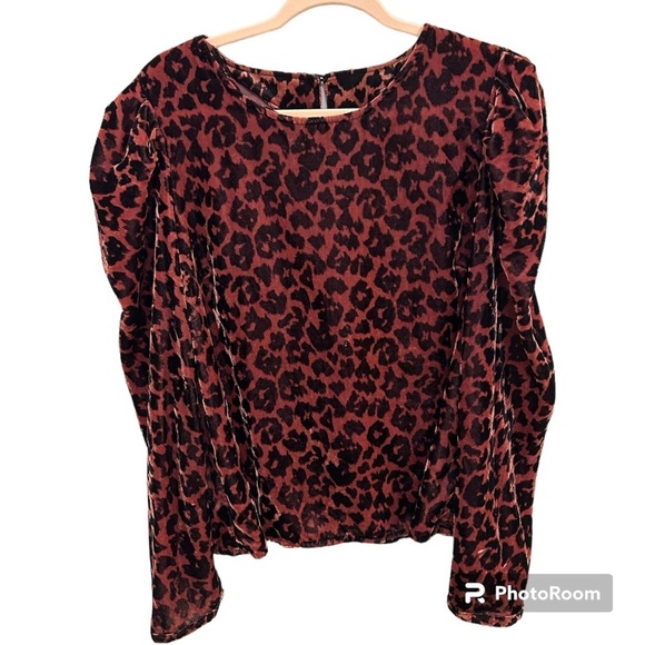 Anthropologie Dolan Left Coast Collection Size Large Leopard velvet top A0369 - Picture 1 of 7